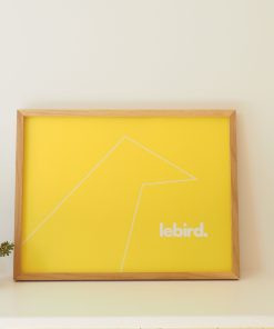 Affiche jaune lebird. outline Blanc 40x30cm