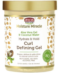 AFRICAN PRIDE – Moisture Miracle Gel Définition de Boucles – Aloe Vera & Eau de Coco (510 g)