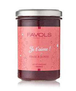 Confiture message Je t&rsquo;aime ! Fraise à la rose