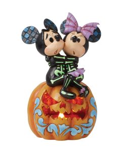 Figurine Citrouille LED Mickey et Minnie squelettes – Disney Traditions